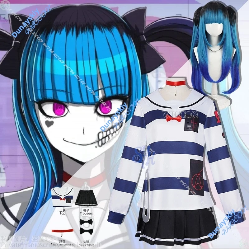 

Amemiya Darumi Jirai Kei Girls Косплей Аниме Игра Hundred Cos Line Костюм Полосатая Рубашка Платье Y2K Мода JK Лолита Хэллоуин