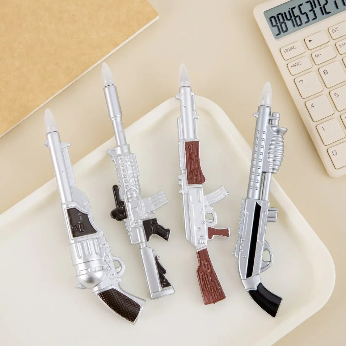 Creative Gun Shape Ballpoint Pen Toy Weapon Revolver Assault Rifle AK47 Shotgun Black Ink Ball Pens Cute Student Stationery Gift