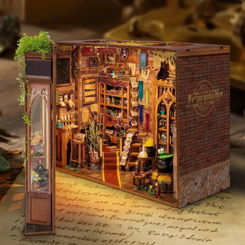Magic Potion Workshop Cottage 3D Wooden Puzzle Handmade Assembly Model Kit DIY Toys Home Decoration Birthday Gift For Adults