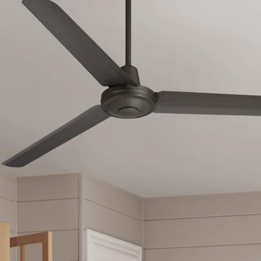 

60 Turbina DC Modern Industrial Rustic Farmhouse 3 Blade Indoor Outdoor Ceiling Fan with Remote Control Oil Rubbed Bronze Damp