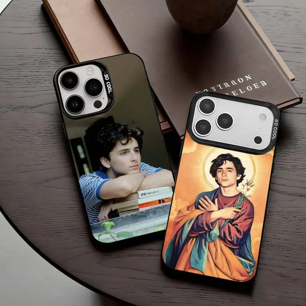 

Young Hero T-Timothee C-Chalamet Phone Case For iPhone17,16,15,14,13,12,11 Plus,Pro Max Black Candy silver phone case