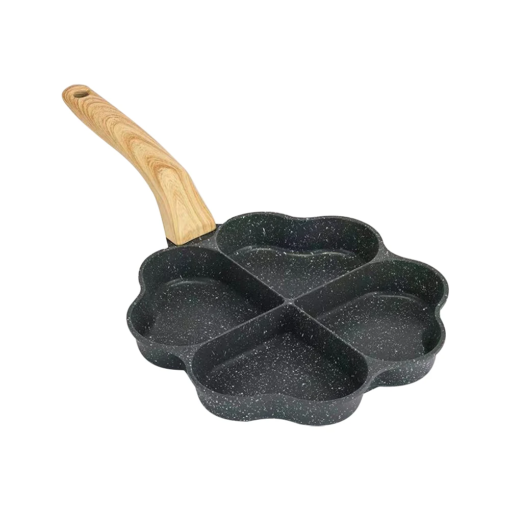 

Household Egg Frying Pan Non-Stick Multi-Function Pan Wooden Handle Breakfast Frying Accessories Egg Accessory