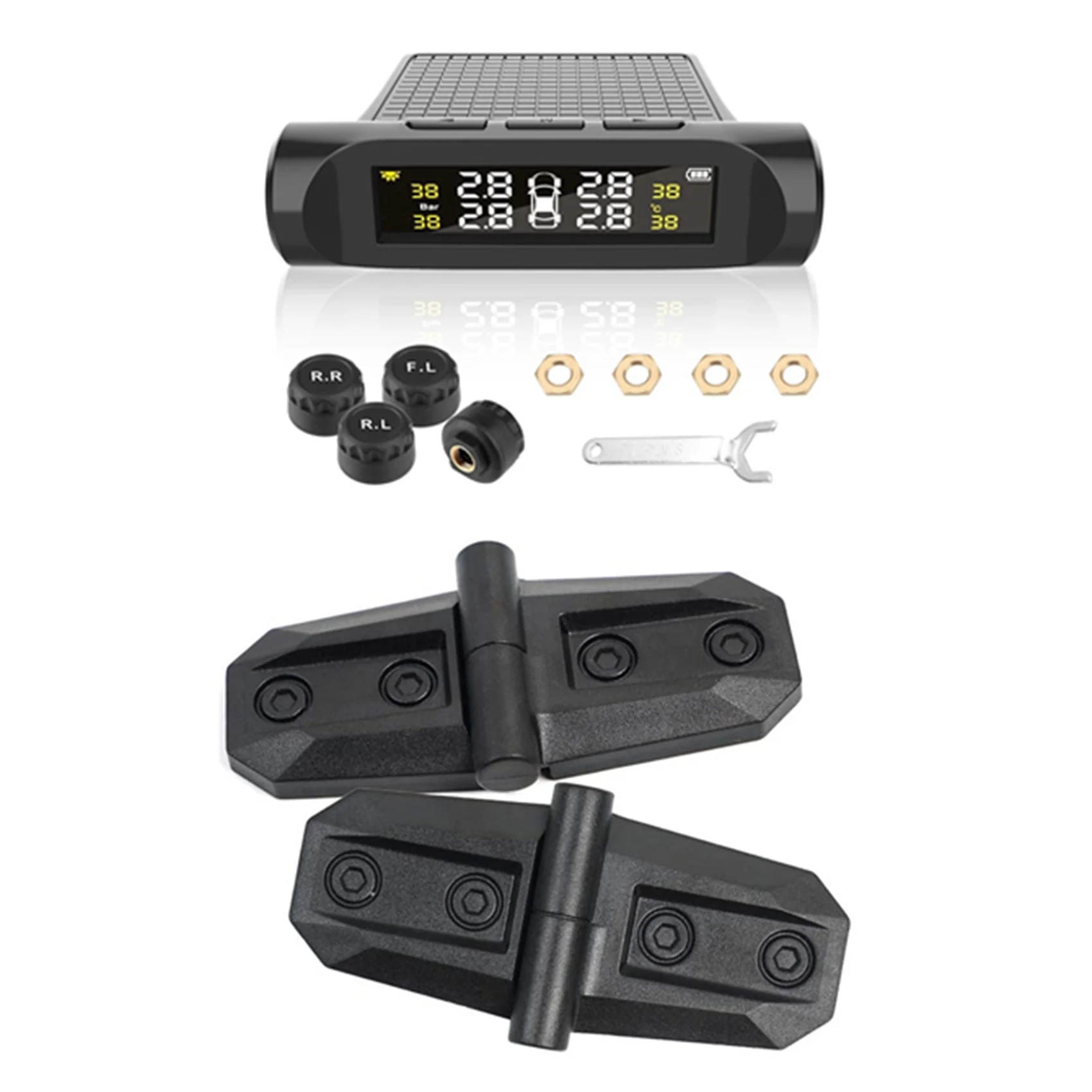 

TPMS Tyre Pressure Monitoring Systemtyre Security Alarm Systems With 2PCS Car Door Hinge Cover For Suzuki Jimny 19-20