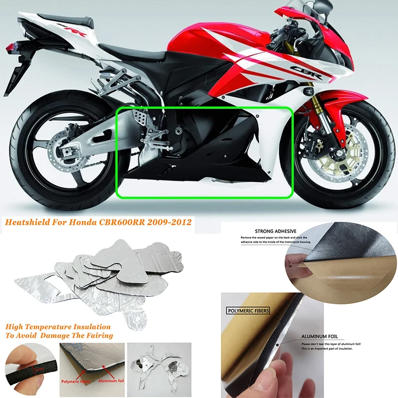 For Honda CBR600RR CBR 600RR CBR-600RR 2009-2012 Motorcycle Protective Heat-Insulating Film ABS Fairing Professional Heat Shield
