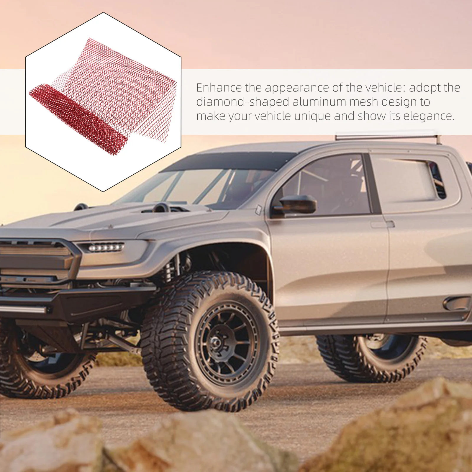 

Car Bumper Grille Insert 100X33Cm Aluminum Mesh Sheet Universal Fit For Vehicle Front Grill Mesh Upgrade Automotive Exterior