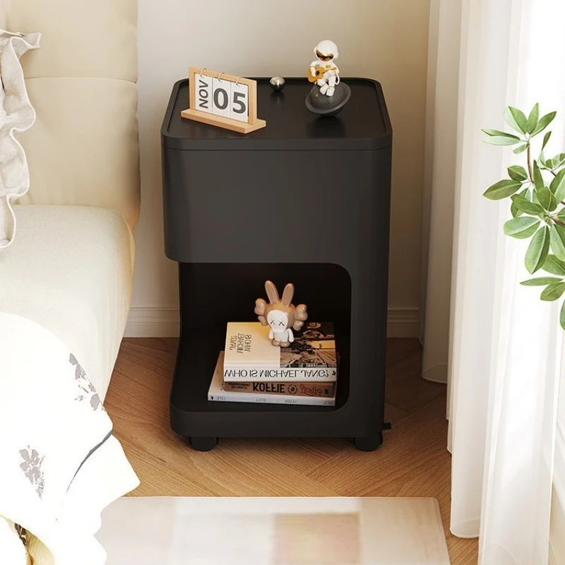 Artifact replacement bedside table, locker integrated with lamp mobile wrought iron bedside side cabinet