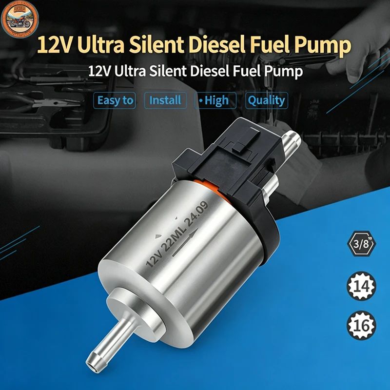 12V Ultra Silent Diesel Fuel Pump for Car Heater Compatible for Webasto and For Eberspacher Low Fuel Usage Plastic Construction