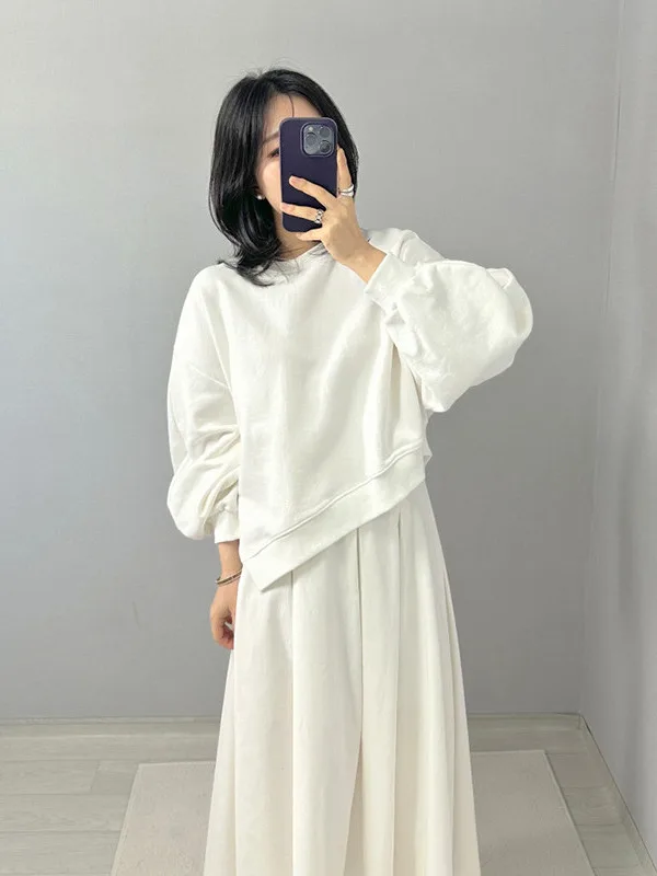 Women's Loose Fit Short Pure Color Hoodie Autumn New Style Korean Style Casual Streetwear Suitable for All Ages