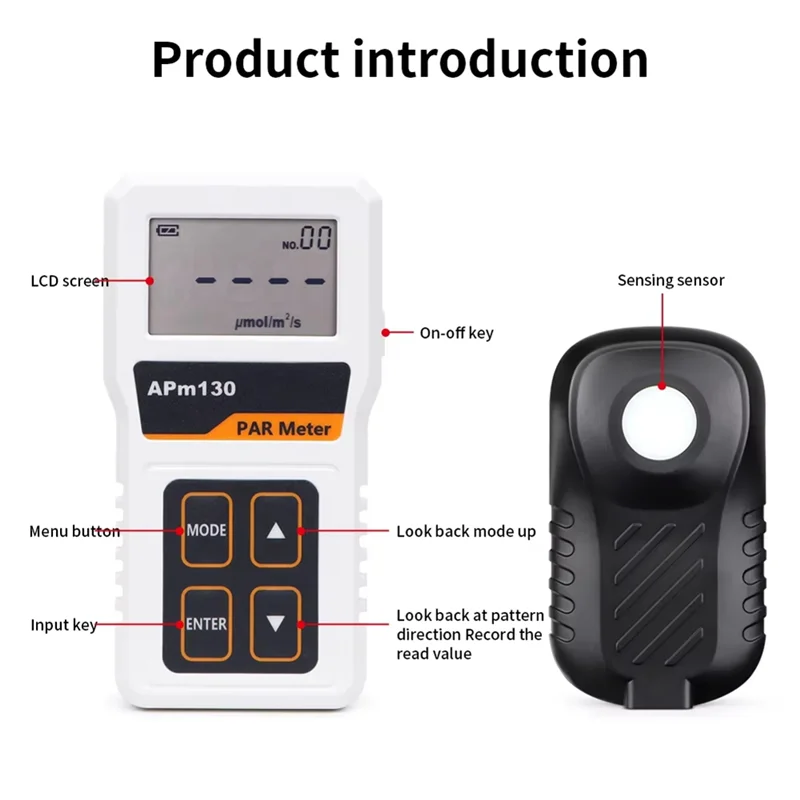 A76X-APM130 Quantum PAR Meter, High Precision Plant Light Intensity PPFD Tester For Greenhouse, 400-700Nm Range