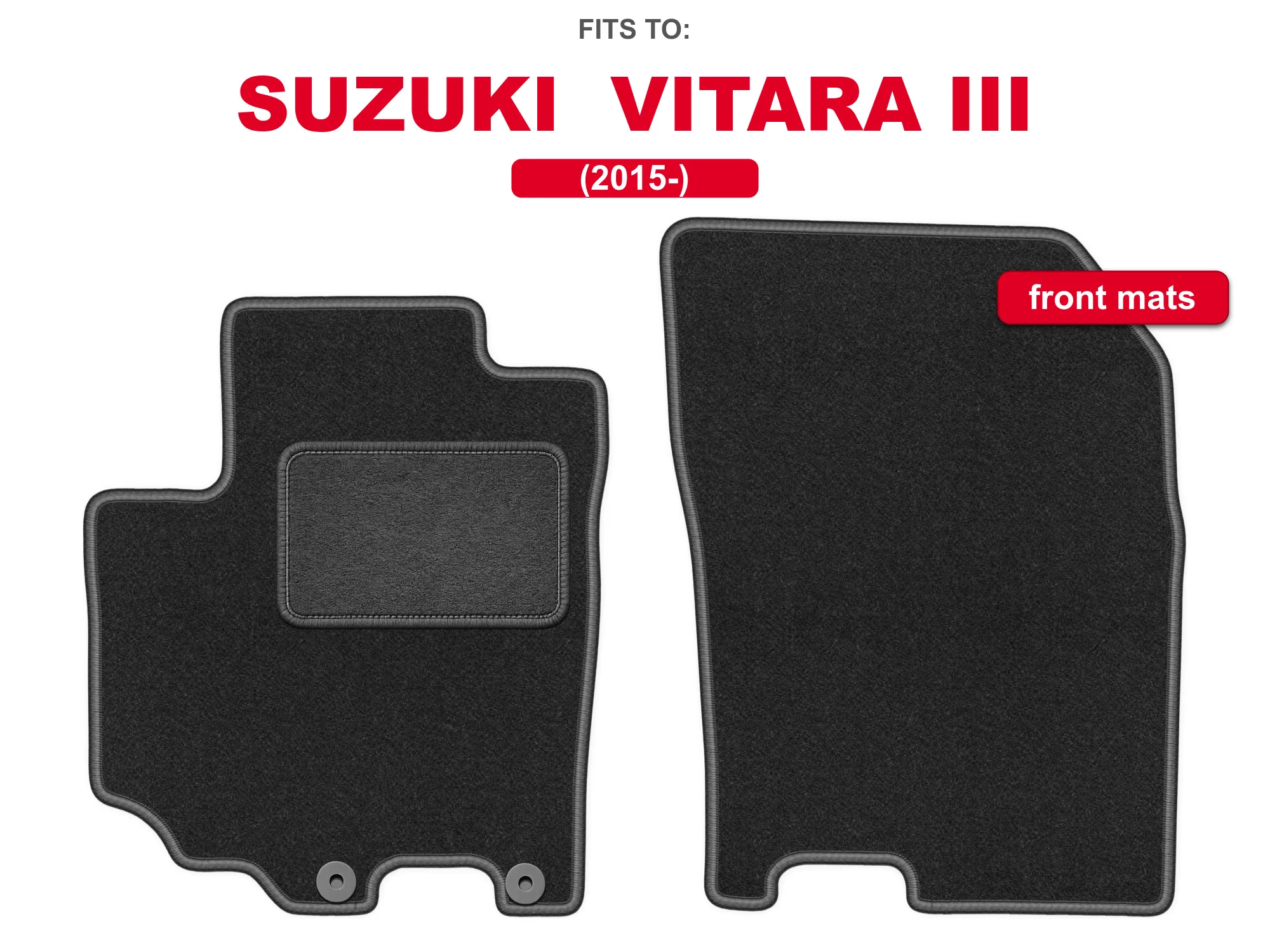 Velours voormatten voor: Suzuki Vitara III 2015- crossover grafiet set auto voormatten voor voertuigvloer