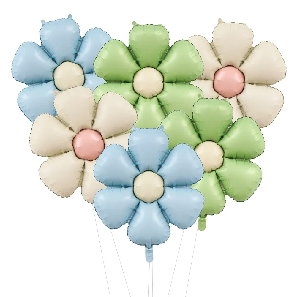 6 Stück/Set 50,5x40cm Mattrosa Candy Daisy Ballon Aluminiumfolienballon Mädchen Brautparty Geburtstagsfeier Hochzeitsdekoration – Detail 9