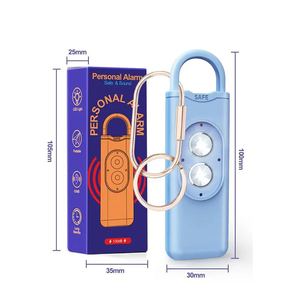 New ABS Self Defense Siren Portable with 130dB SOS Personal Security Keychain LED Light Keychain Alarm Alarms for Women