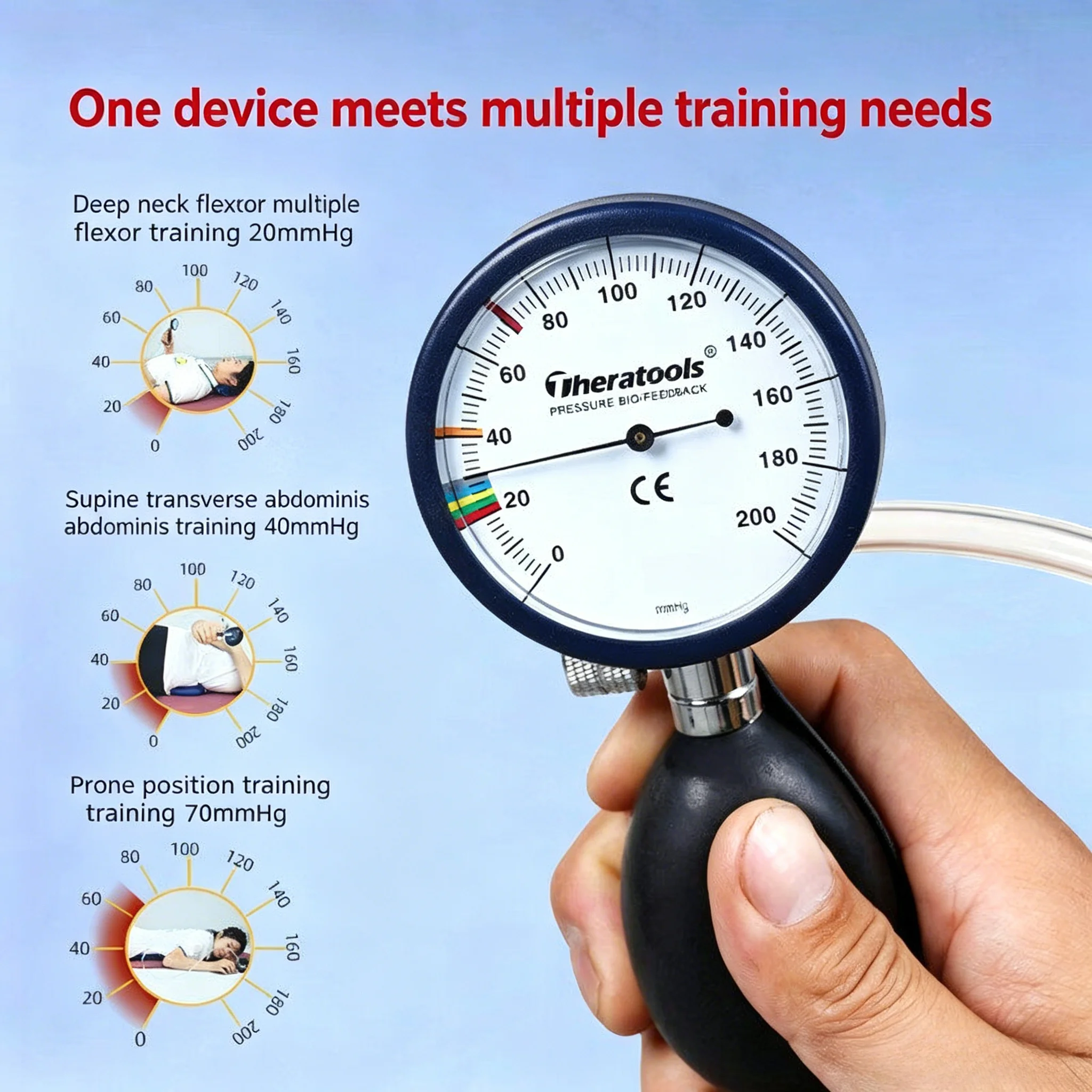 Biological Pressure Biofeedback Device Stabilizer Core Muscle Group Activation Function Recovery Training Air Gas Gauge