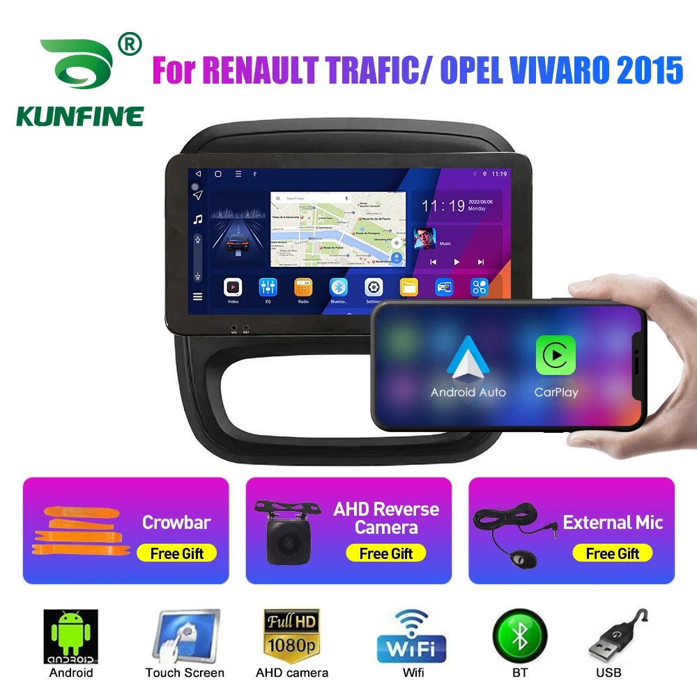 

10,33-дюймовый автомобильный радиоприемник для RENAULT TRAFIC/OPEL 2Din Android, восьмиядерный автомобильный стерео DVD, GPS-навигатор, плеер, QLED-экран Carplay