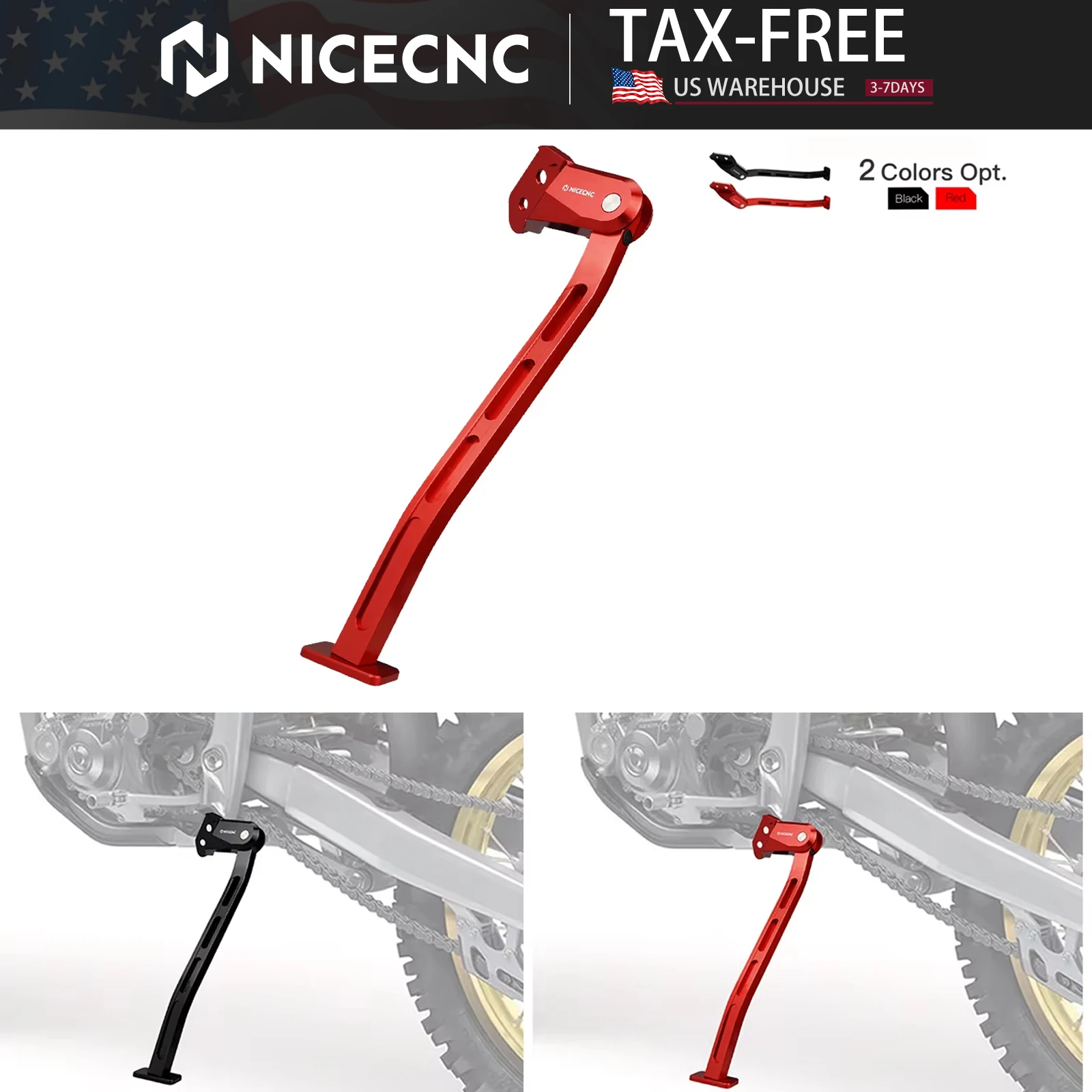 

(US Stock) 2025 For Honda CRF250R CRF450R 2019-2025 2024 CRF 250R 450R CRF 250RWE CRF 450RWE 2024 Motorcycle Kickstand Aluminum