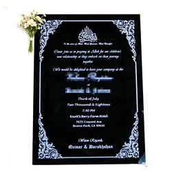 1pcs Royal Elegant Black Invitation Cards with White Words Printing Laser Cut Personalize Invitations Design