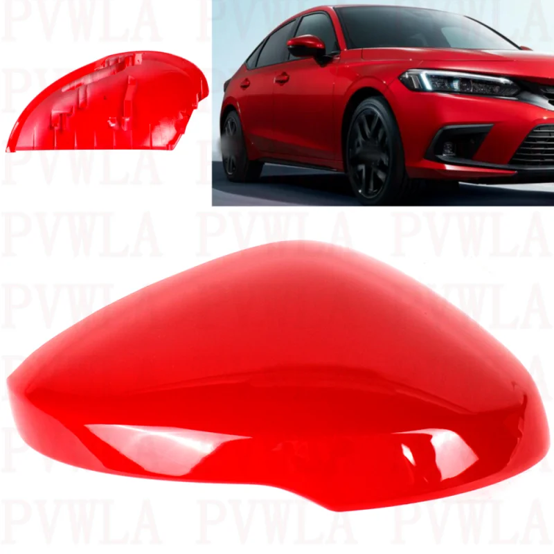 Right Side Red Painted Mirror Housing Cover Cap With Turn Signal Light Hole For Honda US Version Civic 2022-2023