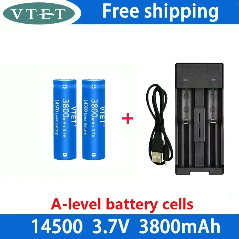 14500 Battery 3.7V Large Capacity 3800mAh Lithium Ion Battery, Used for Electric Toothbrush, Razor, Barber Rechargeable Battery