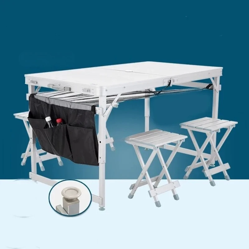 & Ultralight Aluminum Folding Camping Table Portable Picnic Outdoor Furniture Adjustable Height Collapsible Design outdoor table