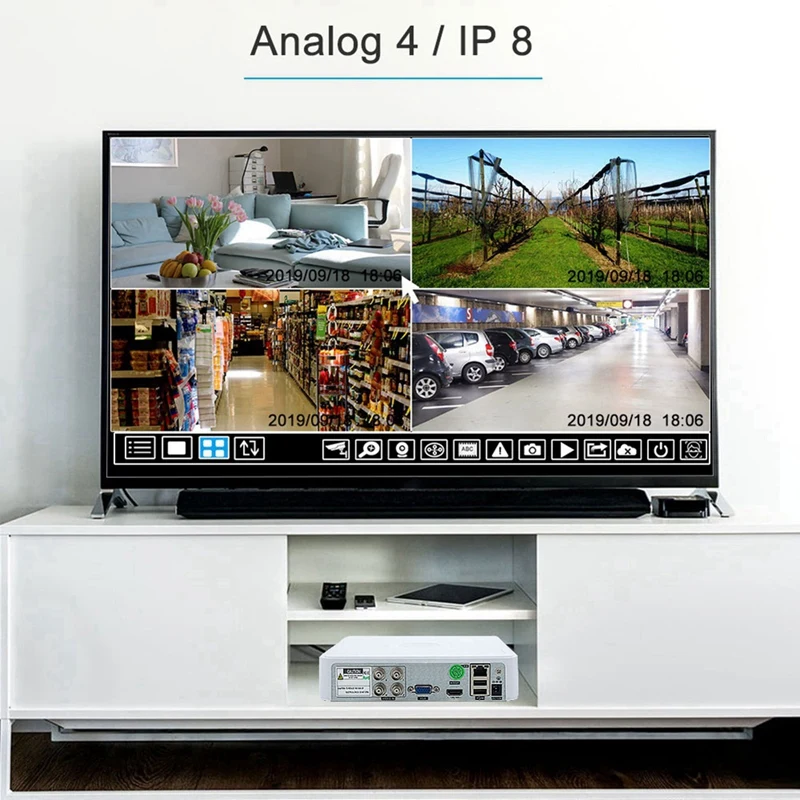 Caméra IP hybride DVR CCTV, sécurité 4CH 5M-N, audio sur coaxial pour 5MP 12.5Fps 1080P 720P TVI CVI CVBS, prise UE, facile à utiliser