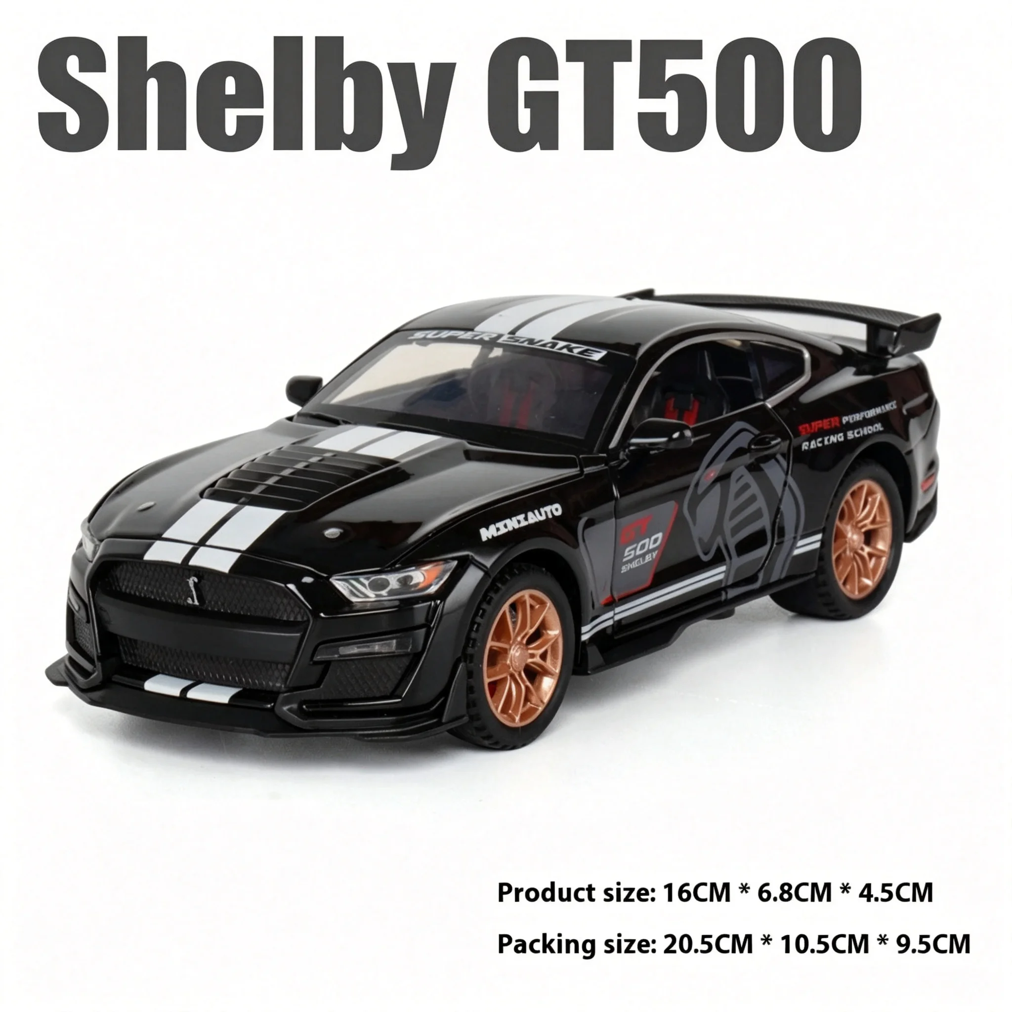 1:32 Shelby GT500 Supercar Alloy Diecast Model Decorative Trendy Ornaments Computer Desktop Ornaments Gift