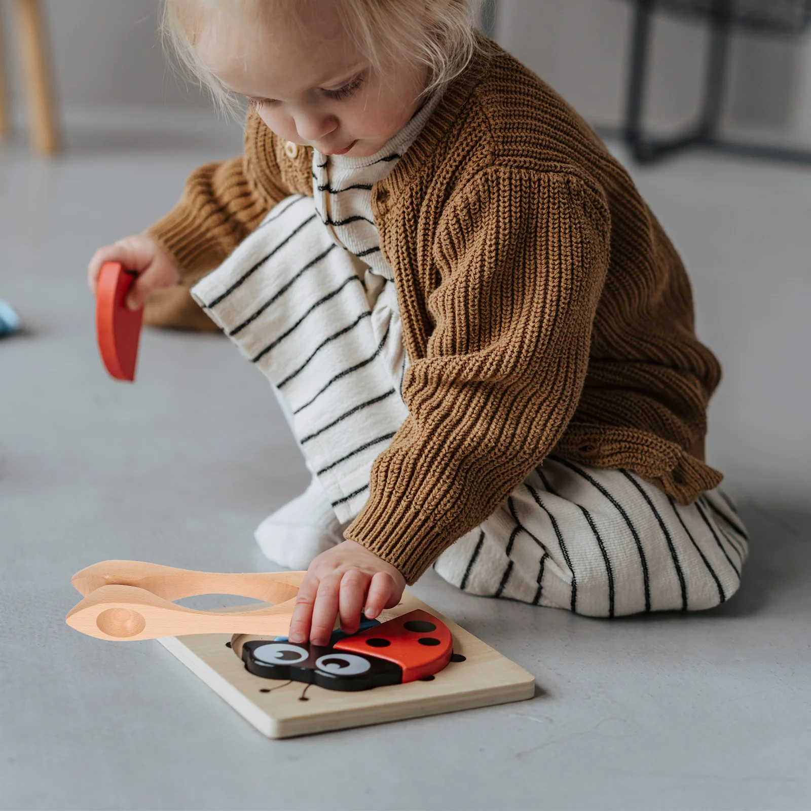 

2Pcs Wooden Musical Spoon for Kids Premium Natural Wood Percussion Instrument Early Education Child Hand-Eye