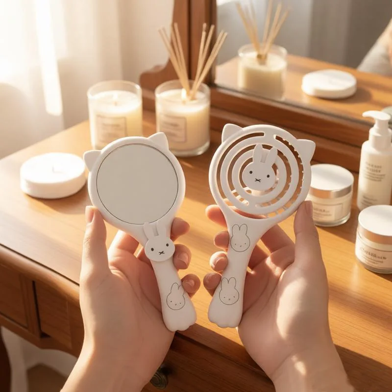 Cartoon Version of Miffy Comb Japanese Anime Compact Student Portable Pocket Fashion Rabbit Makeup Mirror Friend's Holiday Gift
