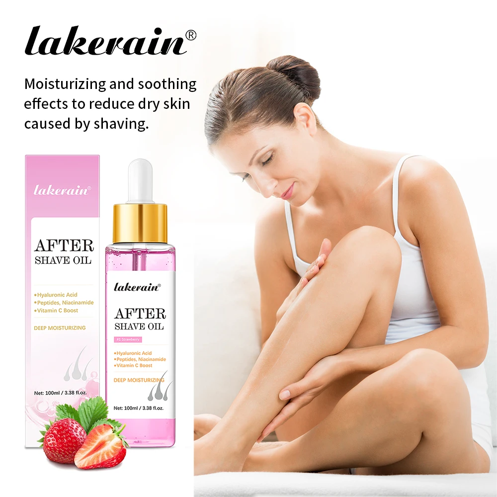 Strawberry After Shave Care Oil 100ml Women Men Smooth Skin Moisturizes Soft Serve Hair removal Shave Oil After Shave Oil﻿