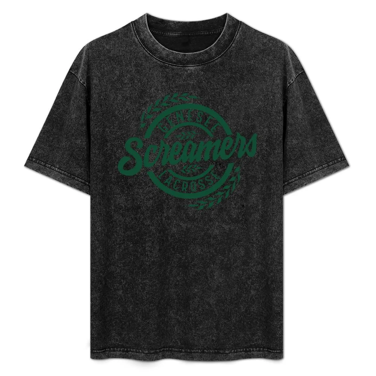 

Genesee Screamers Lacrosse - Main Logo - Green T-Shirt Big Size Short Sleeve Tee for Men