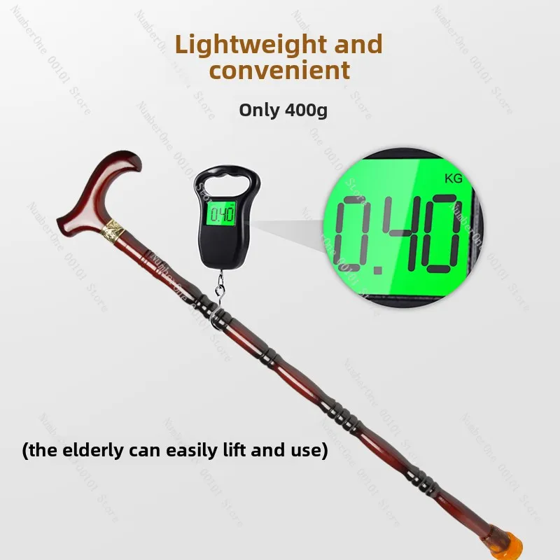 

Elderly Crutches - Solid Wood, Four-Legged, Non-Slip, Lightweight, Armrest Stick
