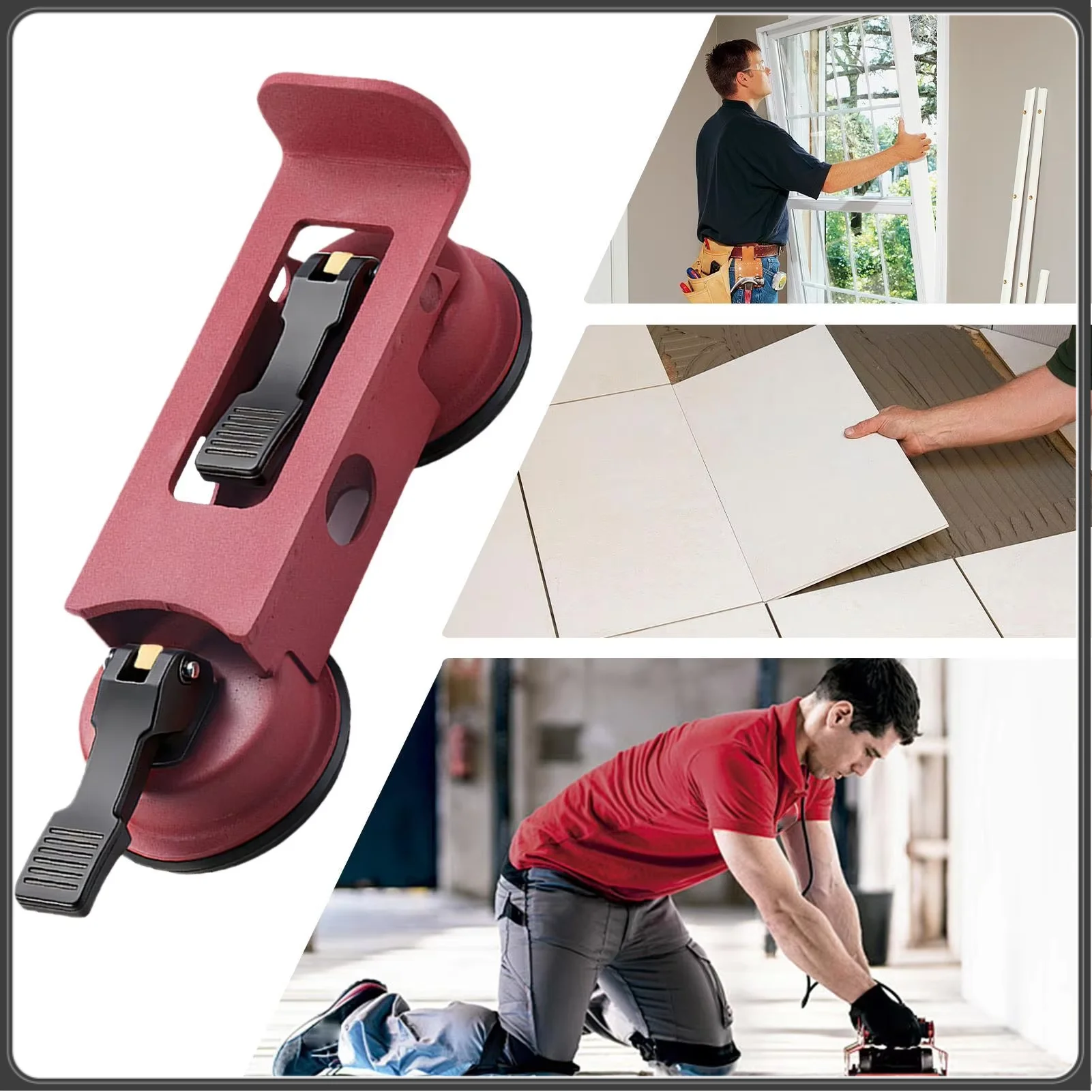Ergonomic Flooring Grip Fixer Double-claw Suction Cup Floor Gap Fixing Tool Repair Heavy-duty Flooring Installation Tool