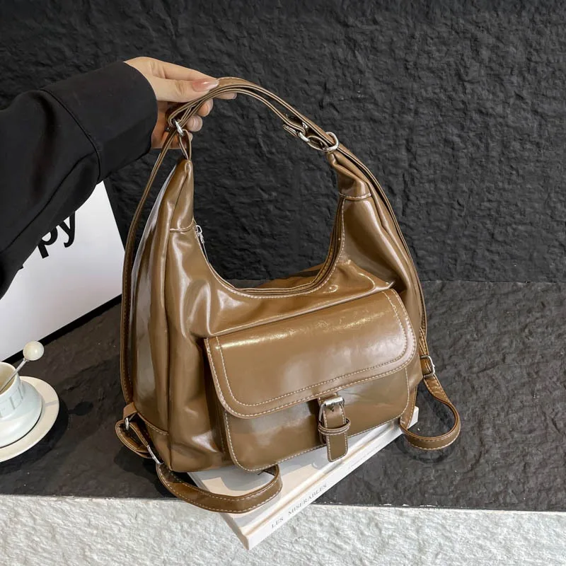 

Корейская сумка через плечо из искусственной кожи для женщин, модная роскошная женская сумка-тоут, винтажная брендовая дизайнерская большая женская сумка