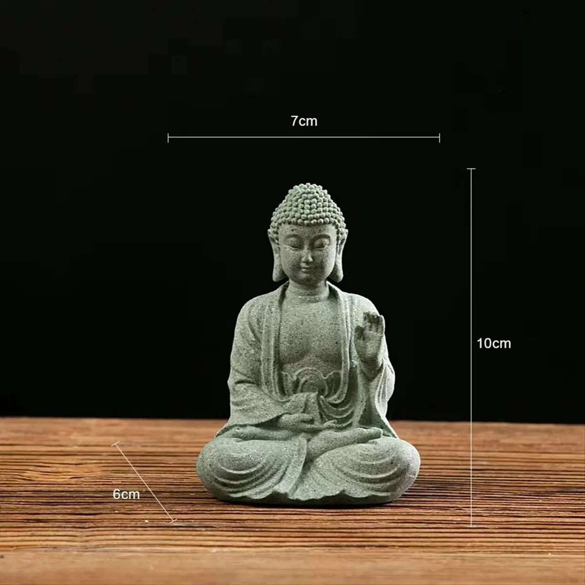 (ABLP) Statue Fish Tank Decoration Mini Buddhism Figurine Desk Topper Tablescape Decor Home Statue Sandstone Thailand