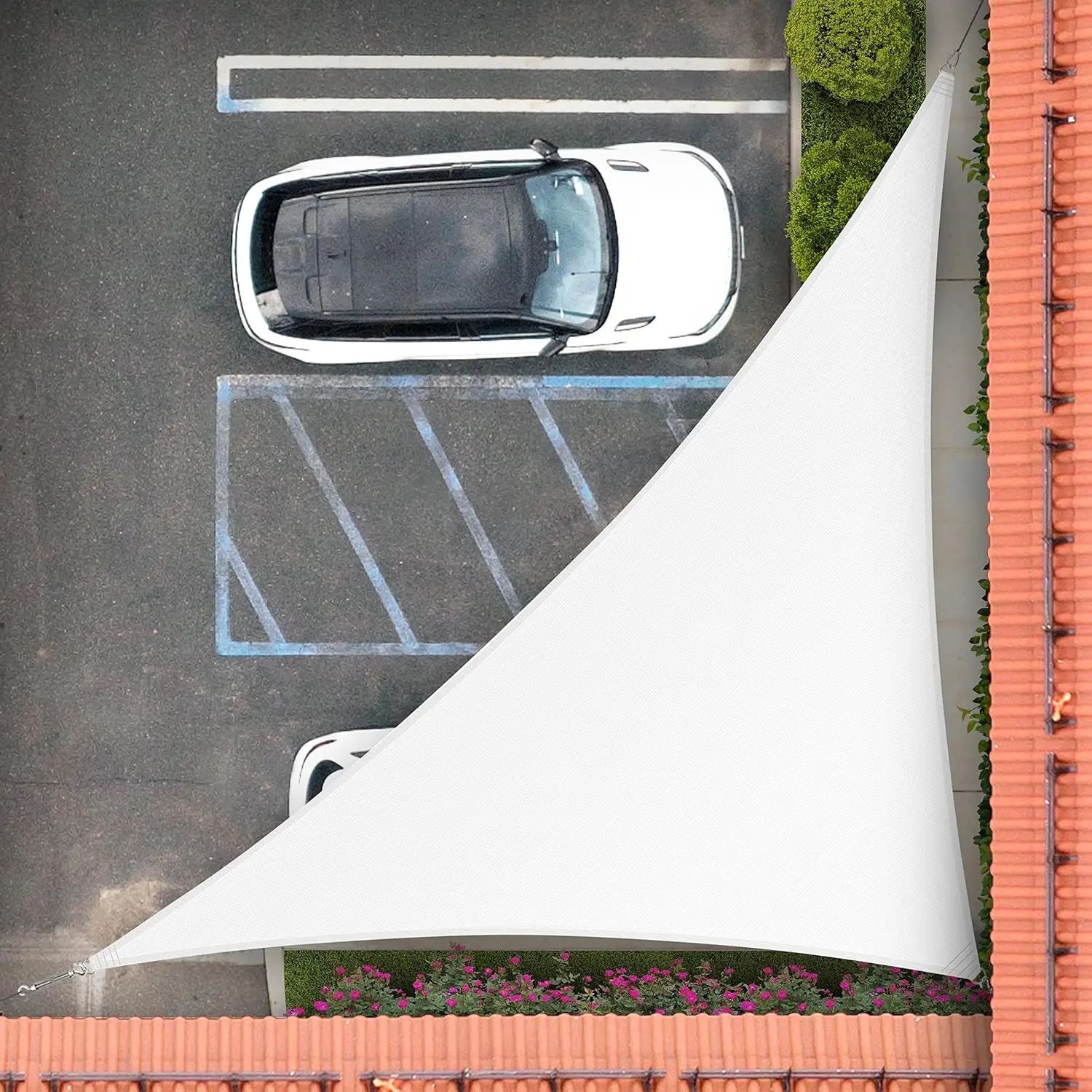 

Белый треугольный тент-парус 6'x12'x13.4' (1.83x3.66x4.07 м), защита от УФ-излучения UPF50+ (95% блокировка УФ), сверхпрочный полиэтилен HDPE 200 г/м², гарантия 3 года