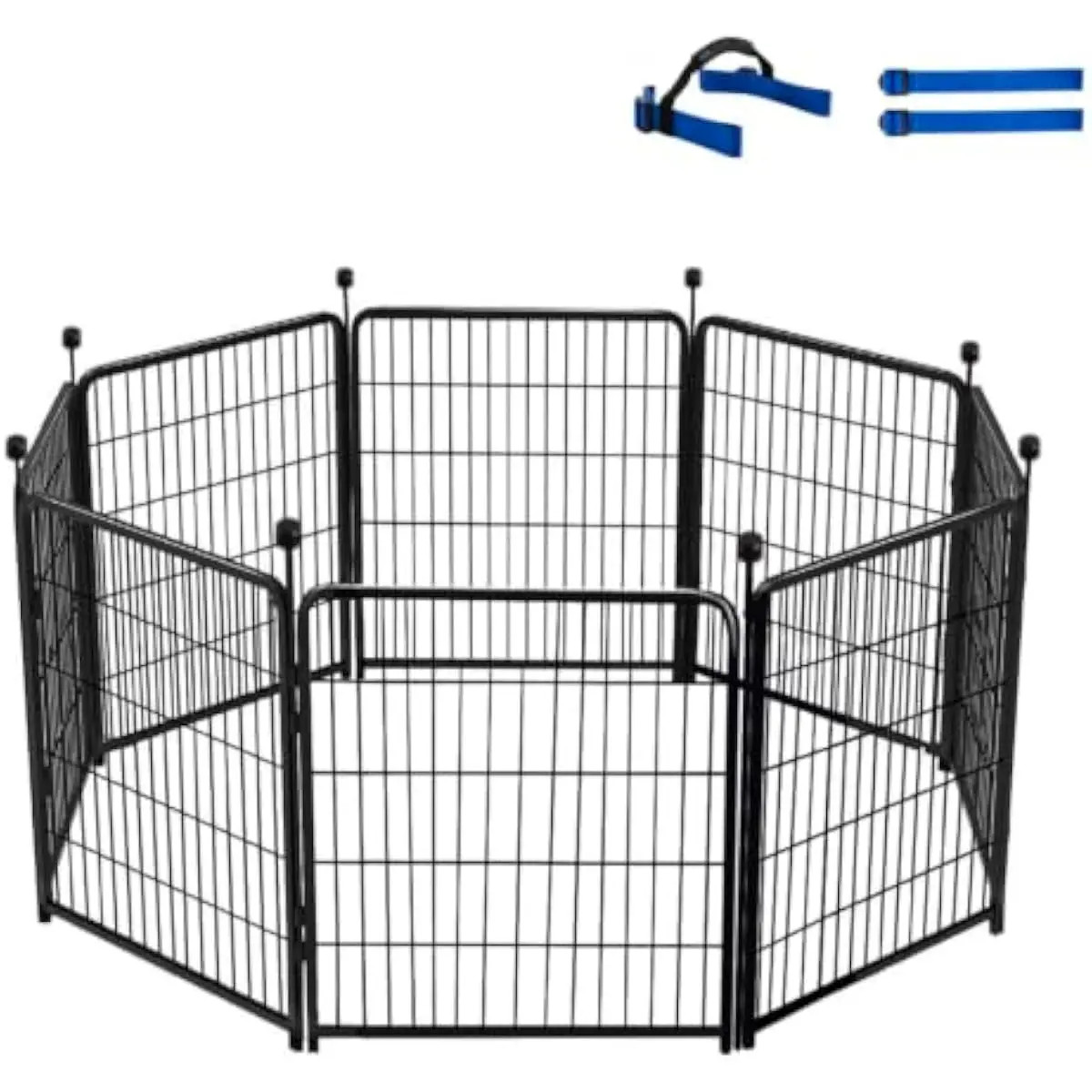 Garden Fence Set 48 in H X 27 in W, 8 Panels Total 17.7 Ft L, Black Glossy Rust-Resistant Metal Border for Flower Beds, Yard Ani
