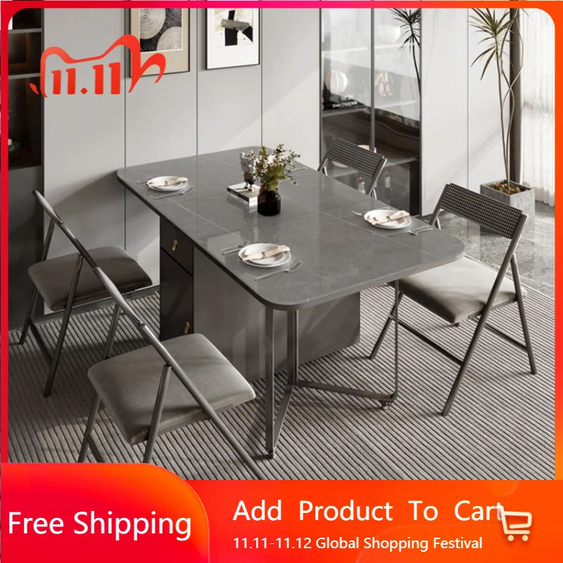 

Aesthetic Luxury Modern Dining Table Unique Design Organiser Italian Home Dining Table Folding Shower Mesa Lounge Furniture