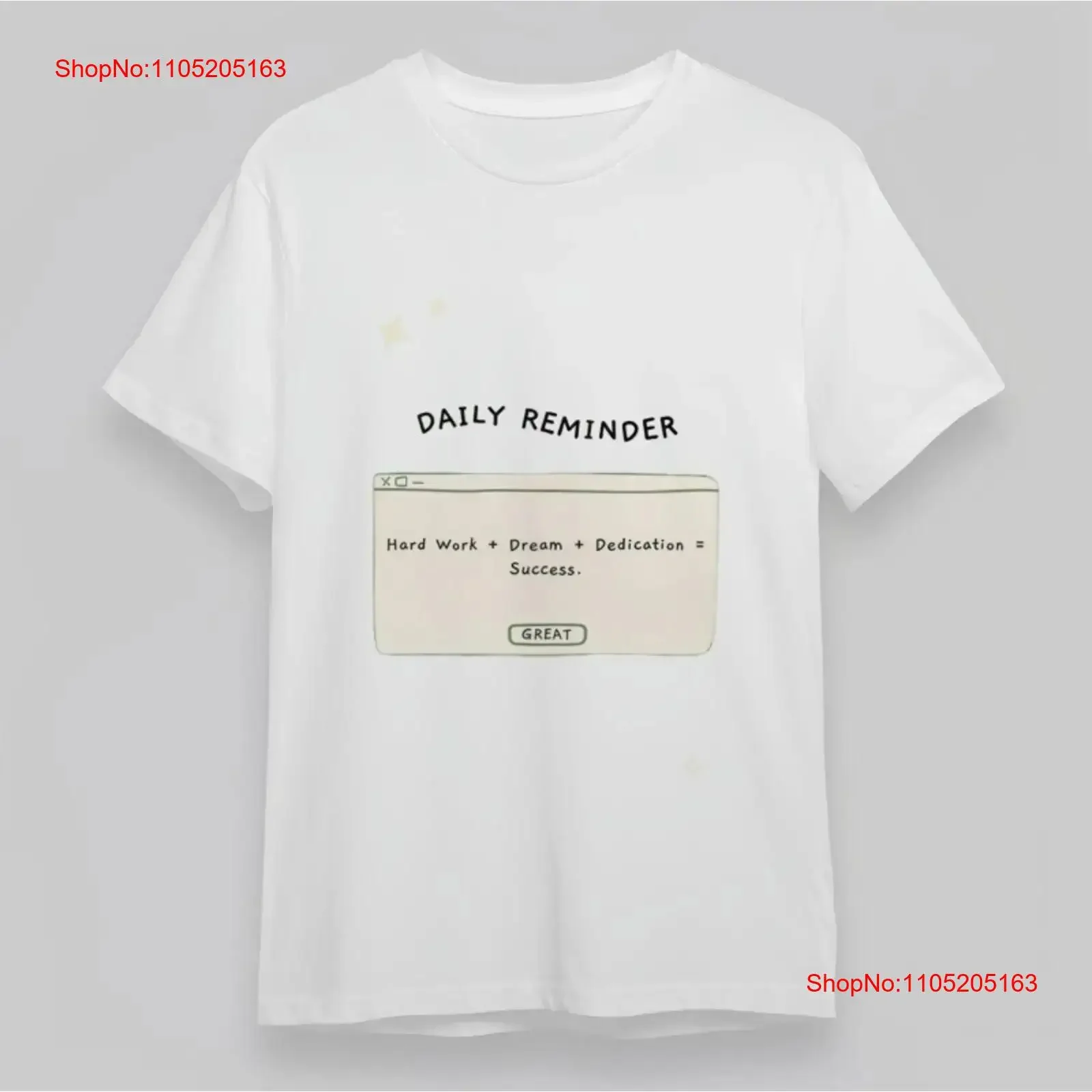 

Men's Fashion Classic T Shirt Daily Reminder Success Formula vintage Washed Breathable Unisex homme Soft Slightly Versatile