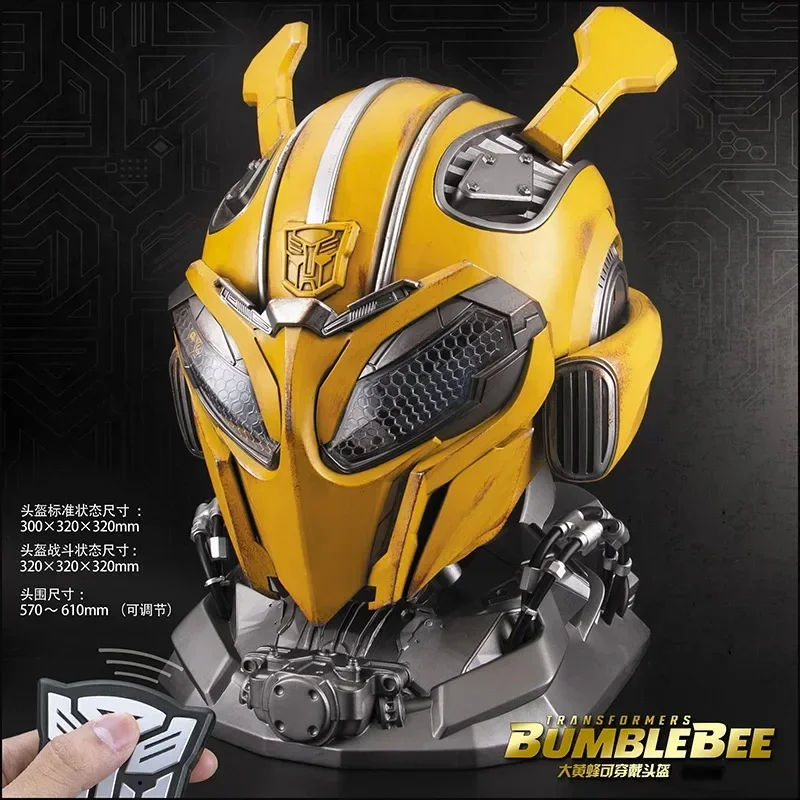 Transformer Bumblebee Indossabile 1:1 Casco Controllo vocale Anime Fiugre Vera faccia che cambia con altoparlanti Modello Bambole Decor Regali