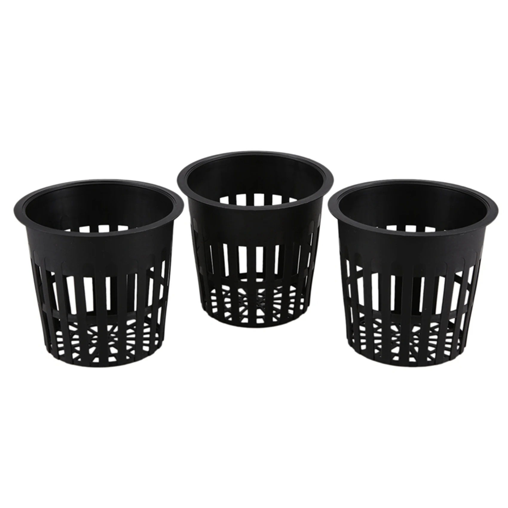 AT21-45 Pack 4 Inch Net Cups Slotted Mesh Wide Lip Filter Plant Net Pot Bucket Basket For Hydroponics
