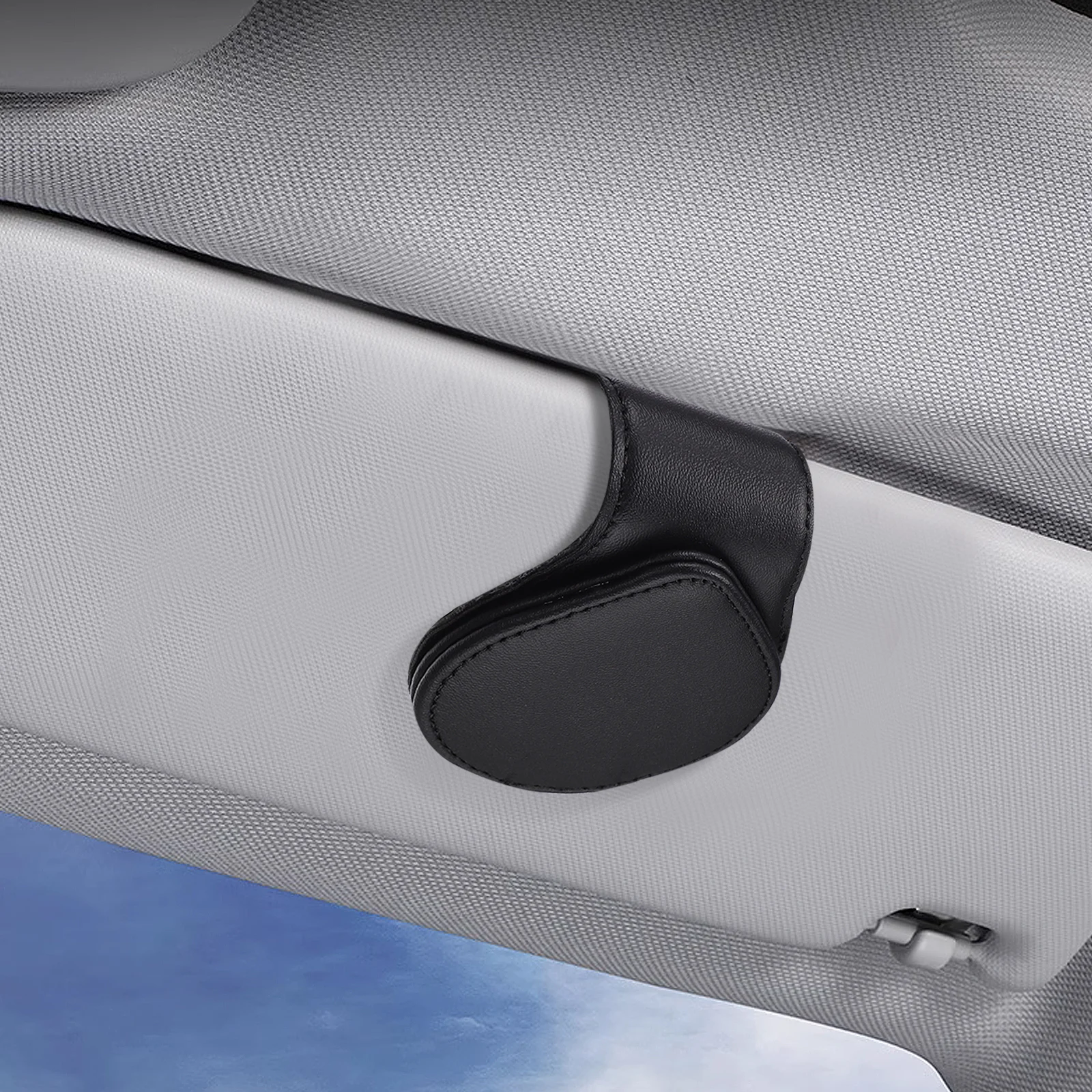 

2Pcs Visor Glasses Holder Magnetic Soft PU Sunglass Clip Auto Eyeglass Organizer Vehicle Glasses Fame