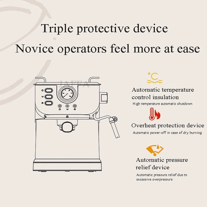 ماكينة اسبريسو 3.5 بار ماكينة اسبريسو وكابتشينو مع وظيفة تسخين سريعة 1-4 أكواب ماكينة صنع القهوة #3