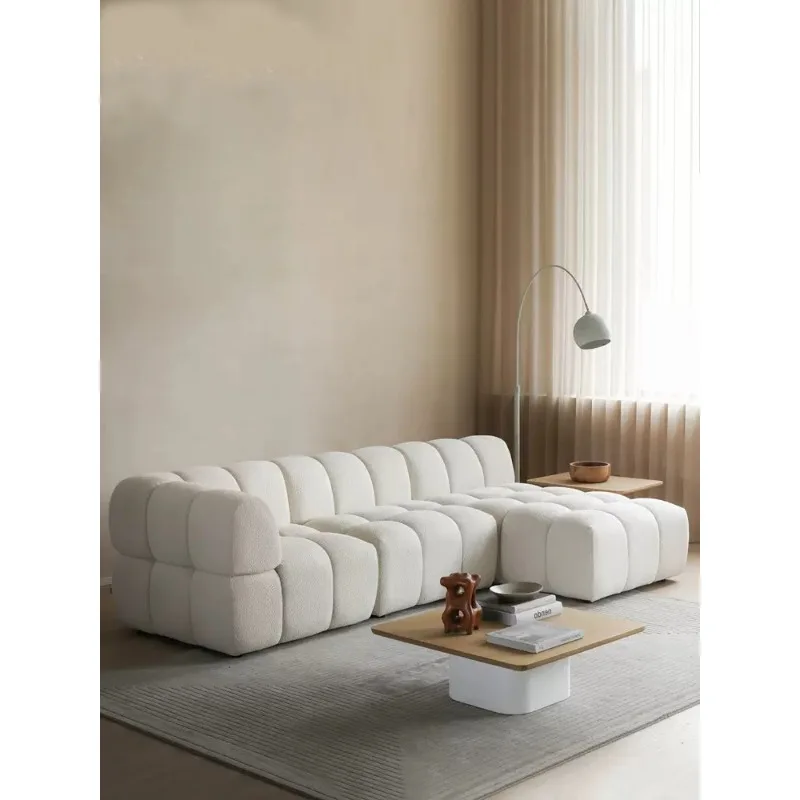 【Best-selling】Scandinavian Furniture Nordic Sofa Set Furniture Designer Big L-shape Sectional Living Room Sofas 3 Seater Modular