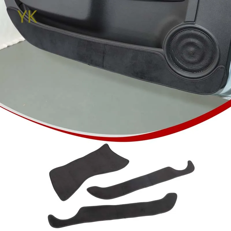 

For Fiat 500 2016-2024 Velvet Black Car Door Anti-Dirt Mat Anti-Slip Mat Decorative Sticker Car Interior Accessories