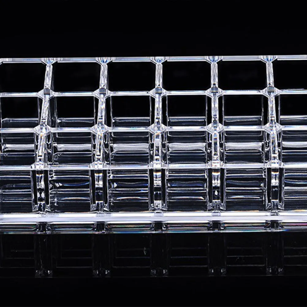 18-Grid Transparent Acrylic Storage Box Lipstick Organizer with Separate Compartments for Lip Gloss Nail Polish Perfume