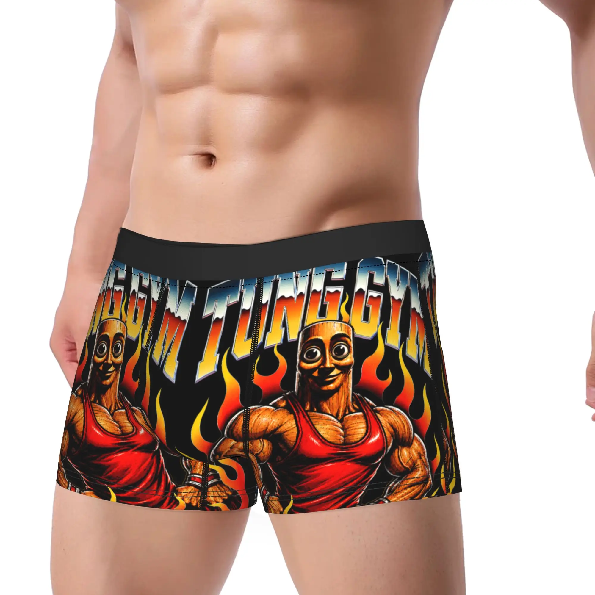 Triple T Sahur Tung Gym Vintage Retro Brainrot Meme Underwear Boxer Shorts Quality Males Underpants Funny Shorts Briefs Gift