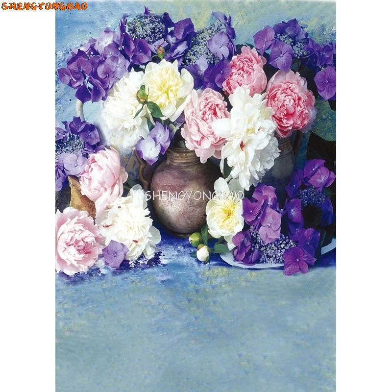 SHENGYONGBAO Vintage Oil Painting Flower Photography Backdrops Children Portrait Background For Photo Studio Props  AF-30