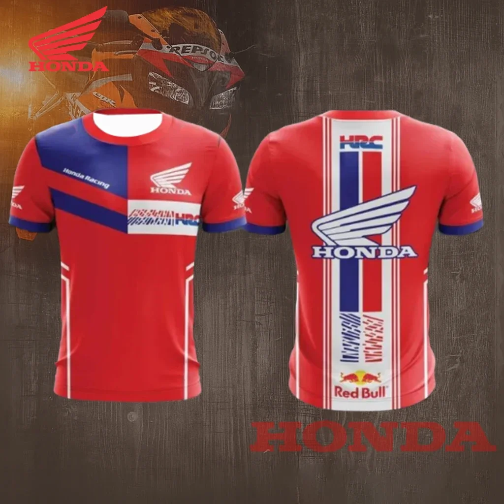 

Мужская и женская футболка Honda Team Motorcycle Street Ride, быстросохнущая дышащая летняя удобная футболка большого размера с короткими рукавами