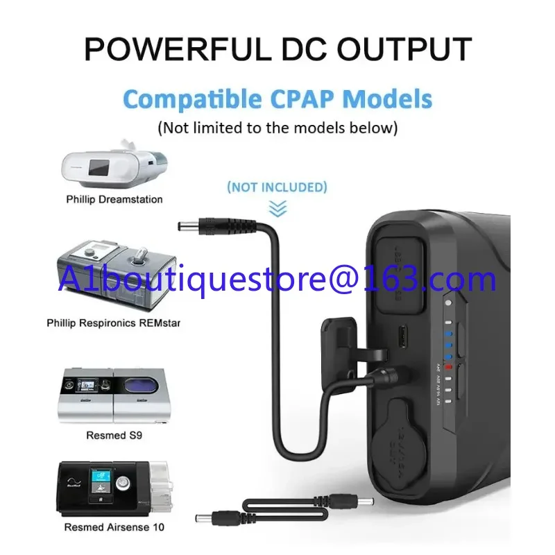 Portable Cpap Battery Pack Charger, Power Travel Power Bank, 72000 mAh, for Resmed Dreamstation 2 Airsense 10