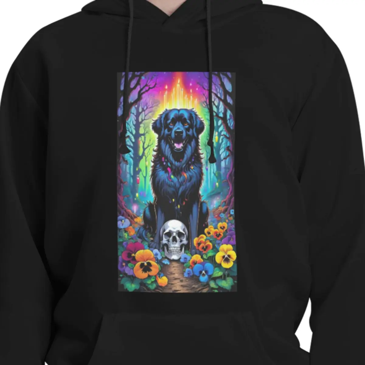 Undead Style Dog Moon Night Fantasy Forest Hoodies Men Women Pullover Sweatshirts Hip Hop Long Sleeve Streetwear Autumn Winter