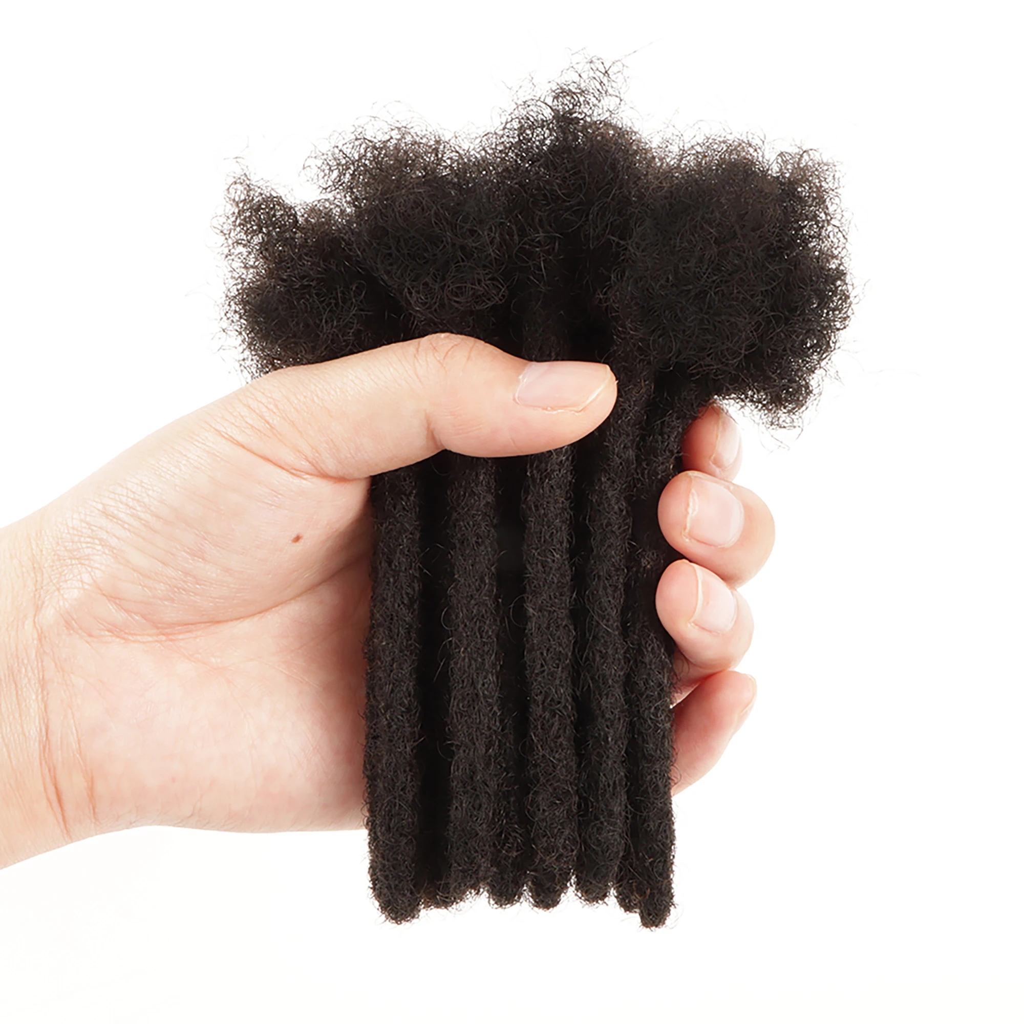 Ekstensi Rambut Dreadlock Handmade 4 inci 0,6 cm, Rambut Manusia 100%